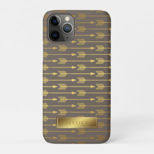 Coques Pour iPhone Motif Taupe Faux Gold Foil Flèches