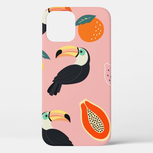 Coques Case-Mate iPhone Motif tendance avec toucan et abstrait tropical f (Verso)