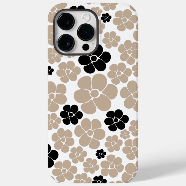 Coques Case-Mate iPhone Motif tendance en Taupe, noir et blanc (Verso)