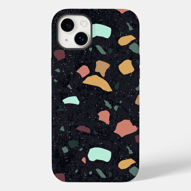 Coques Case-Mate iPhone Motif Terrazzo Noir (Verso)