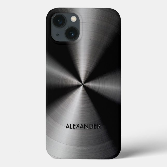 Coques Case-Mate iPhone Motif-texte personnalisé en métal en acier inoxyda (Verso)