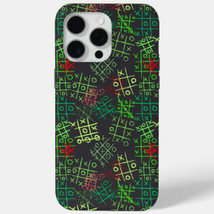 Coque Case-Mate iPhone motif tictactoe.GREEN.B2 DGrey BG