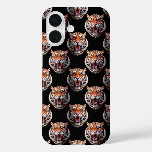 Coques Case-Mate iPhone Motif Tiger - Noir (Verso)
