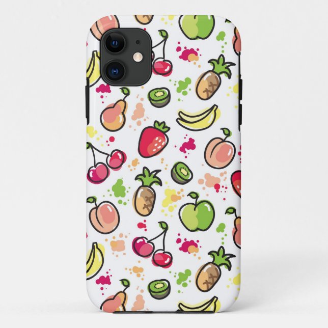 Coques Case-Mate iPhone motif tiré par la main de fruits (Dos)