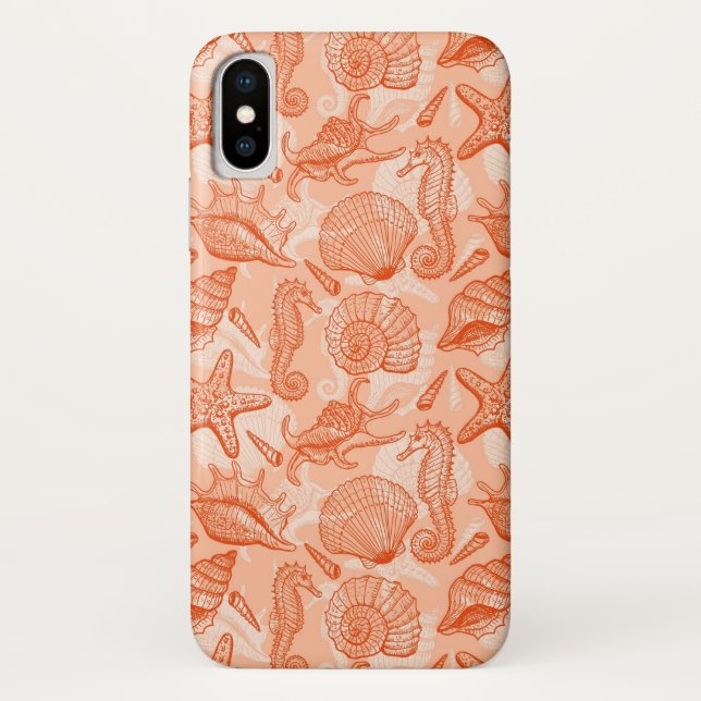 Coques Case-Mate iPhone Motif tiré par la main de mer (Dos)