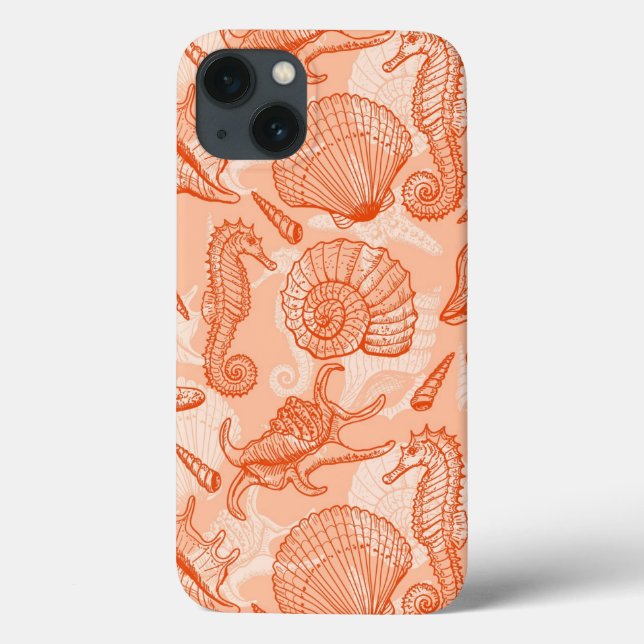 Coques Case-Mate iPhone Motif tiré par la main de mer (Verso)