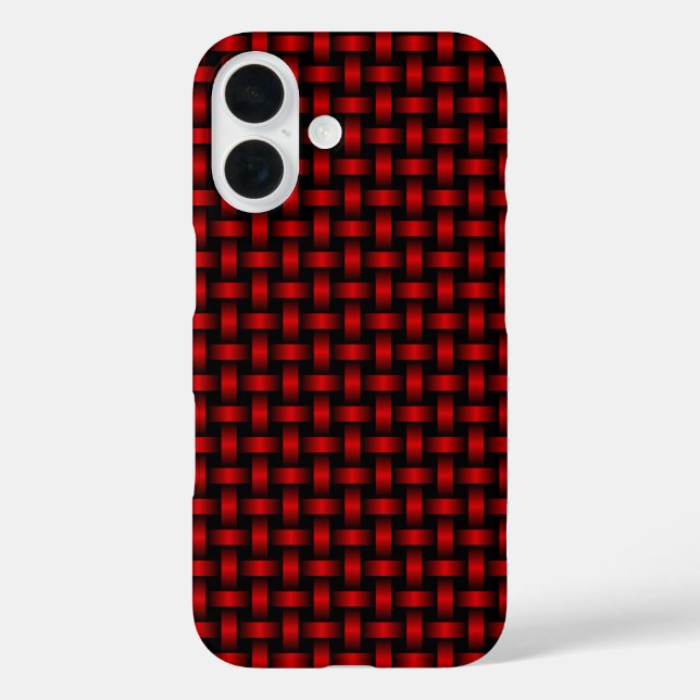 Coques Case-Mate iPhone Motif Tissé Rouge Noir (Verso)