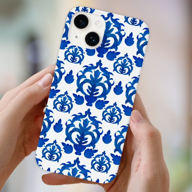 Coques Case-Mate iPhone Motif Toile de Jouy Bleu (Créateur téléchargé)