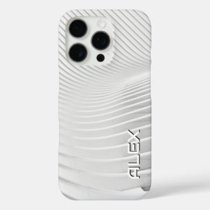 Coque iPhone 16 Pro Motif topographique blanc - Minimaliste