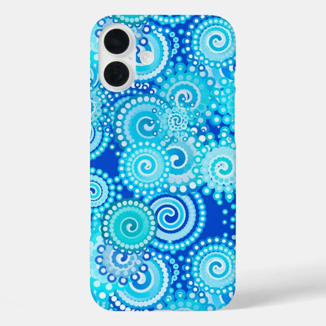 Coques Case-Mate iPhone Motif tourbillon fractal, bleu cobalt (Verso)