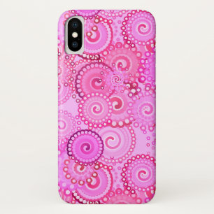 Coque Case-Mate Pour iPhone Motif tourbillon fractal, rose et fuchsia