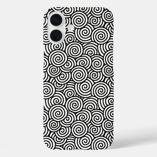 Coques Case-Mate iPhone Motif tourbillon japonais - blanc et noir (Verso)