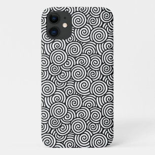 Coque Case-Mate iPhone Motif tourbillon japonais - blanc et noir