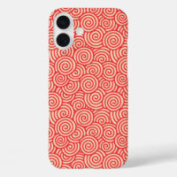 Motif tourbillon japonais - corail orange