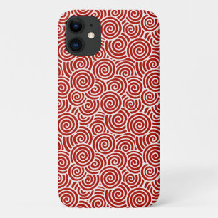 Etui iPhone Case-Mate Motif tourbillon japonais - rouge profond et blanc