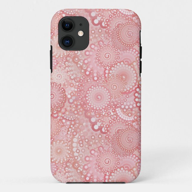 Coques Case-Mate iPhone Motif tourbillonnant rose et pêche (Dos)