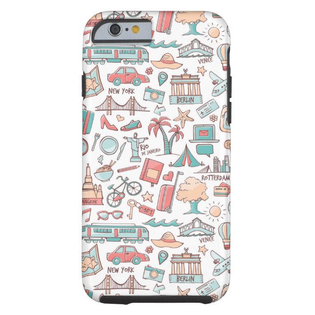 Coques Case-Mate iPhone Motif touristique Pastel (Dos)