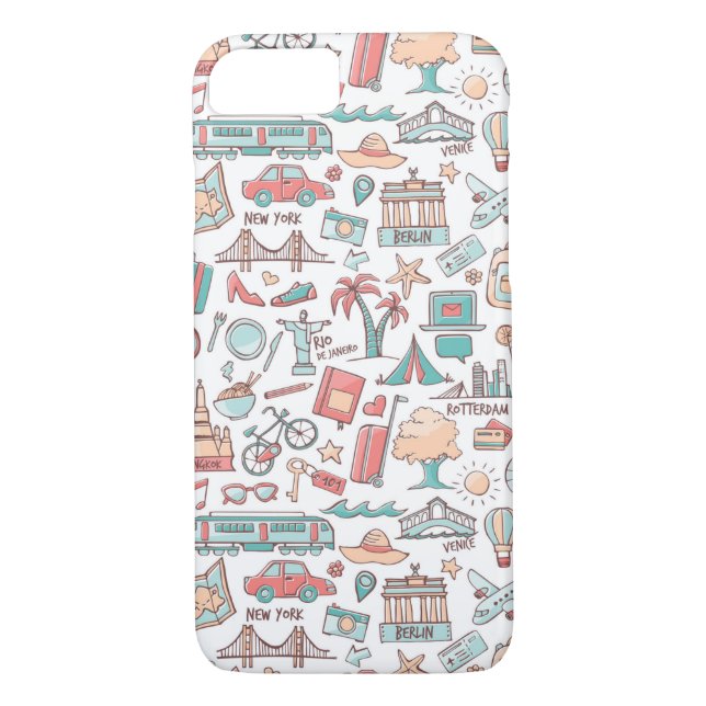 Coques Case-Mate iPhone Motif touristique Pastel (Dos)