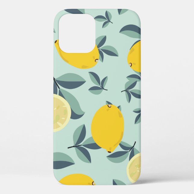Coques Case-Mate iPhone Motif transparent tropical avec citrons jaunes (Verso)