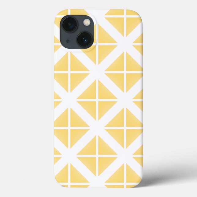 Coques Case-Mate iPhone Motif triangle à la mode jaune (Verso)