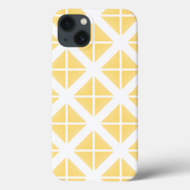 Coques Case-Mate iPhone Motif triangle à la mode jaune (Verso)