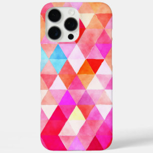 Coque iPhone 16 Pro Max Motif triangle rose coloré