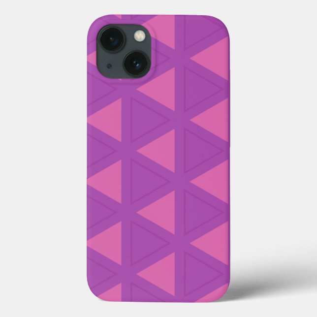 Coques Case-Mate iPhone Motif triangle violet moderne (Verso)