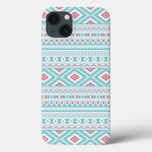Coques Pour iPhone Motif tribal Aztec Turquoise et rose
