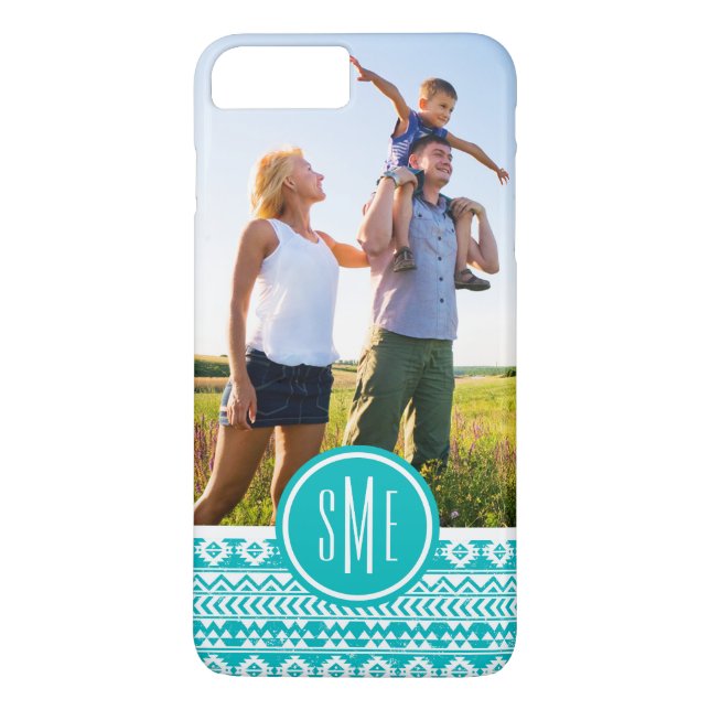 Coques Case-Mate iPhone Motif tribal aztèque turquoise fait sur commande (Dos)