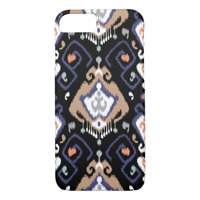 Coques Case-Mate iPhone Motif tribal d'ikat foncé moderne chic (Dos)