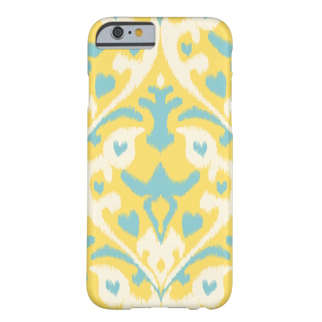 Coques Case-Mate iPhone Motif tribal d'ikat girly jaune turquoise moderne (Dos)