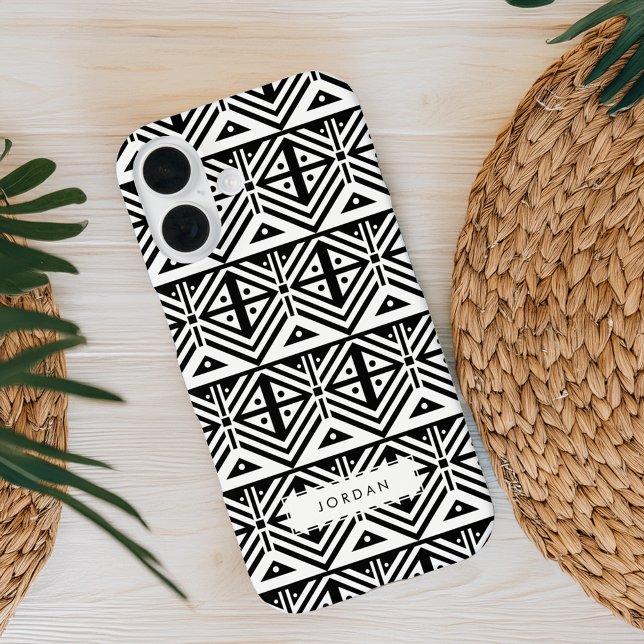 Coques Case-Mate iPhone Motif tribal en noir et blanc (Créateur téléchargé)