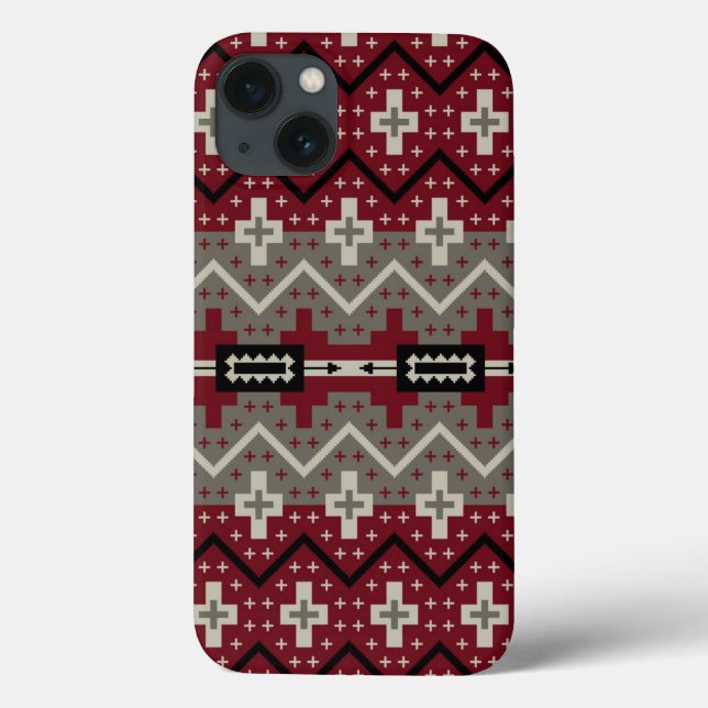 Coques Case-Mate iPhone Motif tribal Red Cream Abstrait (Verso)