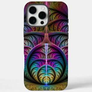 Coque iPhone 16 Pro Max Motif tripant coloré abstrait d'art fractal