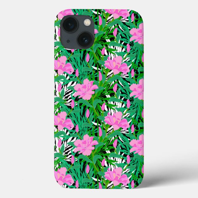 Coques Case-Mate iPhone Motif tropical aux fleurs de la jungle (Verso)