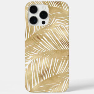 Coque iPhone 16 Pro Max Motif Tropical de feuille d'or moderne