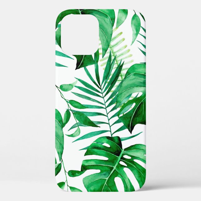 Coques Case-Mate iPhone Motif tropical feuille vert (Verso)