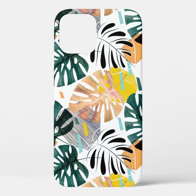 Coques Case-Mate iPhone Motif tropicale sans couture. Feuilles verts d'un  (Verso)