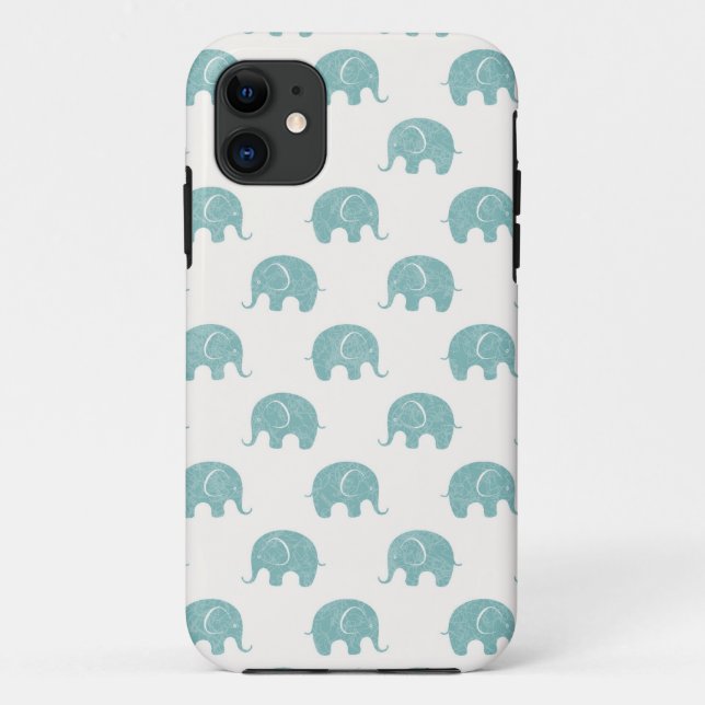 Coques Case-Mate iPhone Motif Turquoise Cute Elephant (Dos)