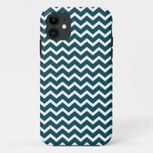 Coque iPhone 11 Motif turquoise de chevrons de zigzag