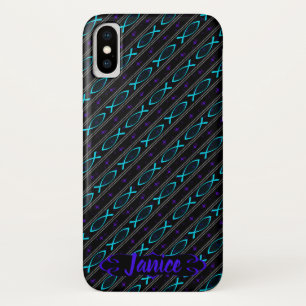 Coques Pour iPhone motif turquoise de poissons de Jésus