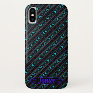 Coques Pour iPhone motif turquoise de poissons de Jésus