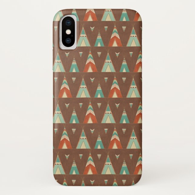 Coques Case-Mate iPhone Motif turquoise de Teepee d'étape | de Geo de (Dos)