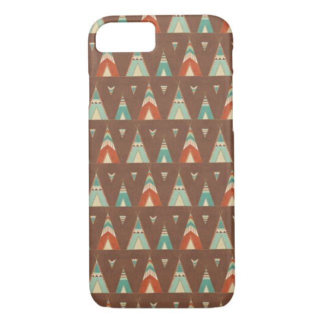 Coques Case-Mate iPhone Motif turquoise de Teepee d'étape | de Geo de (Dos)
