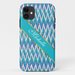 Coque Case-Mate Pour iPhone motif turquoise et Amethyst iKat ZigZag