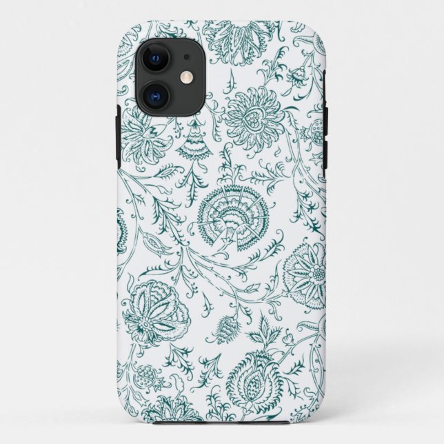 Coques Case-Mate iPhone Motif turquoise et blanc (Dos)