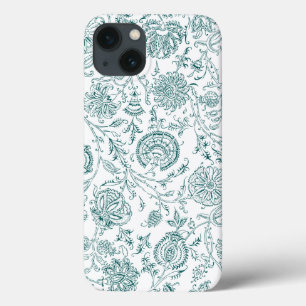 iPhone 13 Case Motif turquoise et blanc