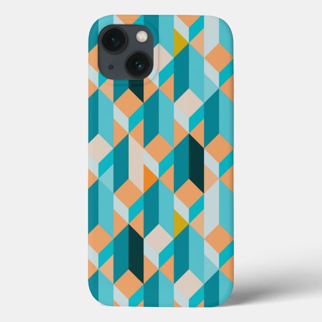 Coques Case-Mate iPhone Motif turquoise Et Orange (Verso)