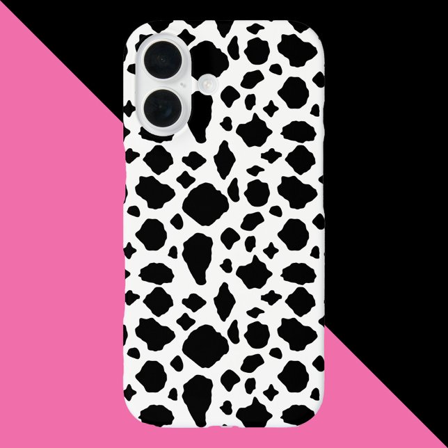 Coques Case-Mate iPhone Motif vache noir et blanc (A phone case with a black and white cow pattern)