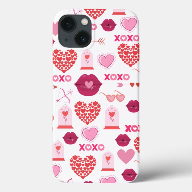 Coques Case-Mate iPhone Motif Valentine`s Day 2024 Arrière - plan avec coe (Verso)